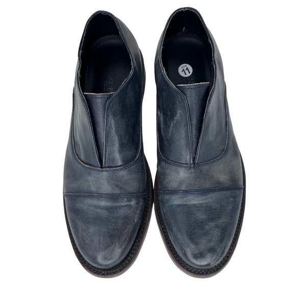 Freebird Detrick Oxford Dress Shoes Slip On Leather Low Heel Navy Blue Size 11 - Picture 6 of 10